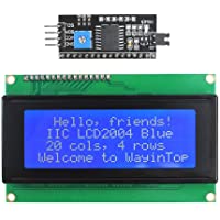 WayinTop 20x4 2004 Pantalla del Módulo LCD con Adaptador de Interfaz Serial IIC I2C TWI para Arduino(Azul-2004)